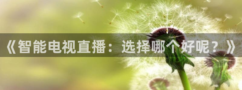 体育极速直播在线观看：《智能电视直播：选择哪个好呢？》